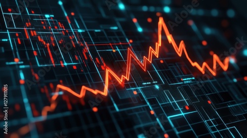 Wallpaper Mural Abstract Digital Stock Market Graph Showing Fluctuations Torontodigital.ca