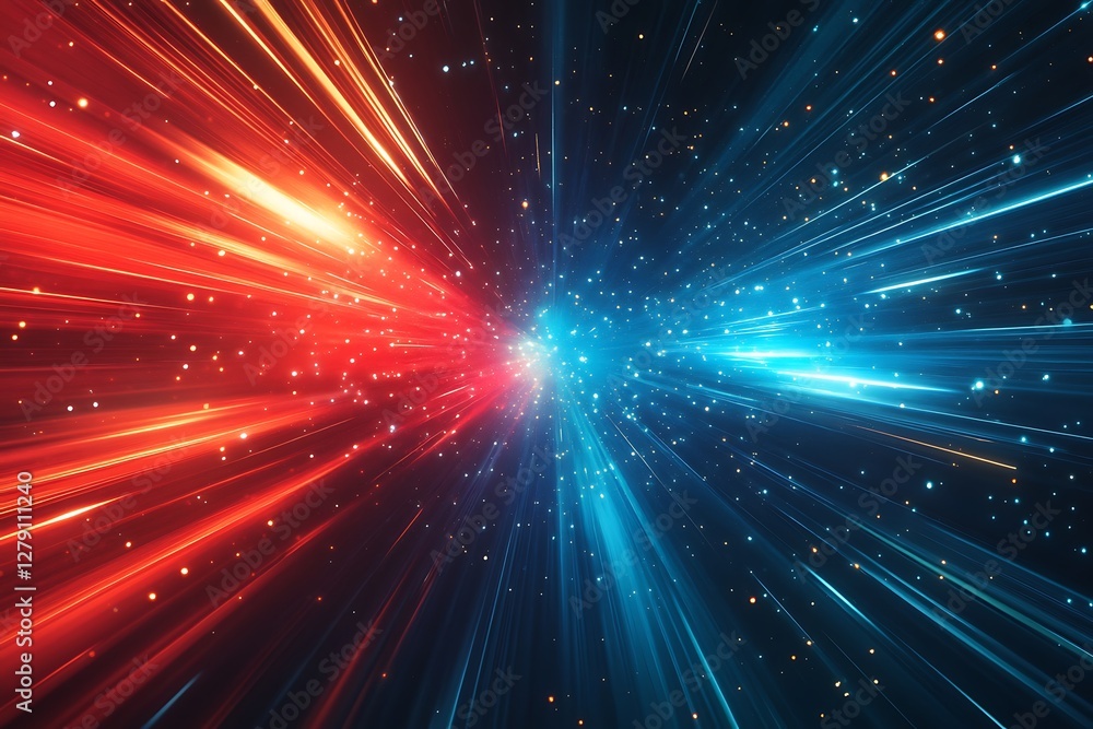 Dynamic Abstract Background with Red and Blue Light Trails Dynamic Abstract Background with Red and Blue Light Trails