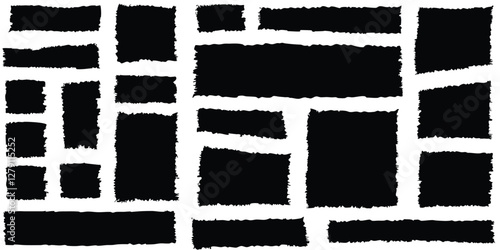 Punk Grunge Torn Paper Vector Set: Jagged Ripped Edges, Scrapbook Collage & Distressed Newspaper Templates