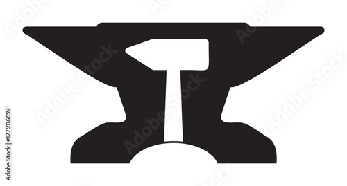 Anvil and a hammer. The workshop. A steel mill. EPS 10. Vector illustrations