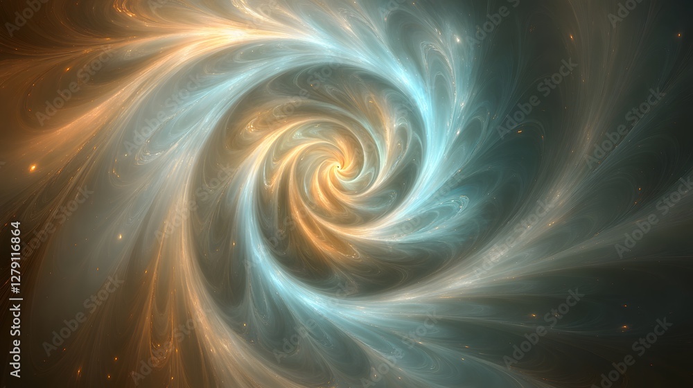 Abstract Swirling Spiral with Golden and Blue Hues in a Seamless Patterned Background Abstract Swirling Spiral with Golden and Blue Hues in a Seamless Patterned Background