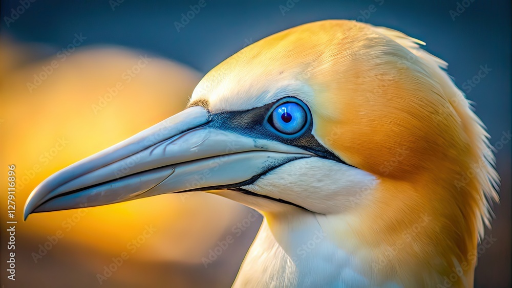 Obraz premium Australasian Gannet Preening - Low Light Close-up