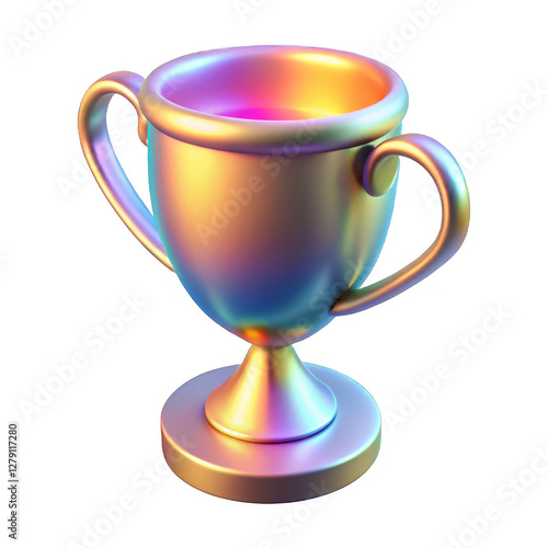 trophy 3d render, transparent background