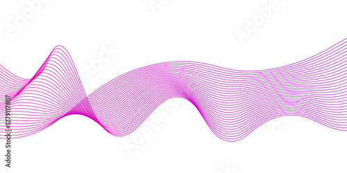 Pink wave lines and technology background. Abstract soft wave lines dynamic flowing pink light isolated background,pink wave lines and technology background,graphic element isolated on white backgroun