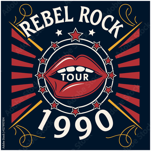 Vintage Rock Band Tee Graphic Apparel For Concert Lovers