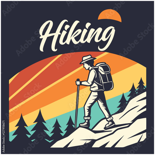 Hiking Adventure T-Shirt - Vintage Outdoor Graphic Tee