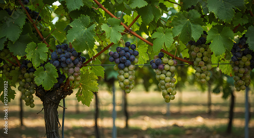 Wallpaper Mural Vineyard with Ripe Grapes on a Sunny Day

 Torontodigital.ca