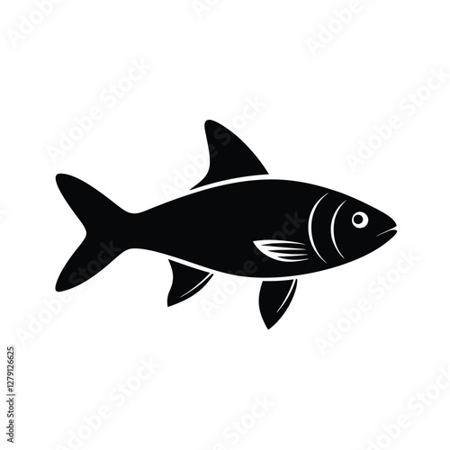 Buenos Aires Tetra Silhouette Vector Art and Black Color Buenos Aires Tetra Fish Illustration Design