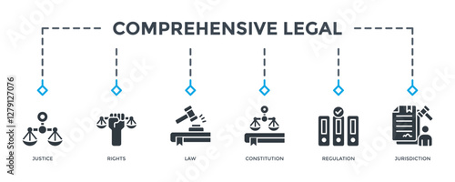 Comprehensive Legal  Banner Web Icon Vector Illustration. Can Be Used To Create Any Design.