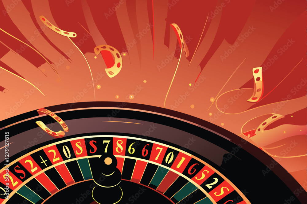 Create a dynamic background image of a roulette wheel in motion, emphasizing the blur of spinning numbers and the metallic gleam of the wheel. Create a dynamic background image of a roulette wheel in motion, emphasizing the blur of spinning numbers and the metallic gleam of the wheel.