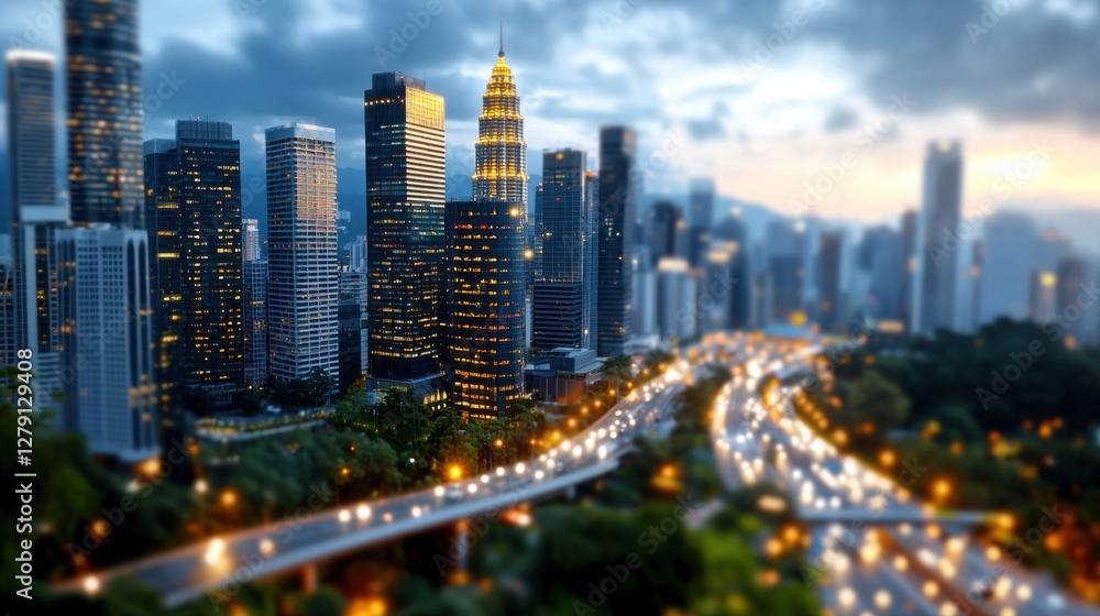 Obraz premium Stunning Aerial View of Kuala Lumpur Skyline