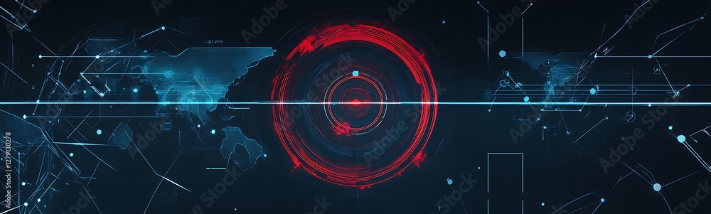 Fototapeta premium High-tech interface for piloting a mech robot with a holographic target display.