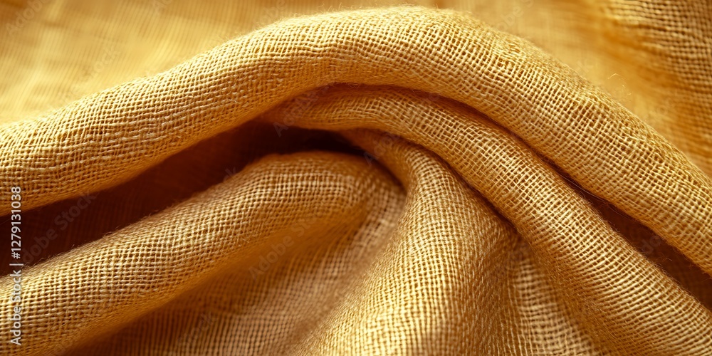 Closeup Mustard Yellow Linen Fabric Texture Closeup Mustard Yellow Linen Fabric Texture