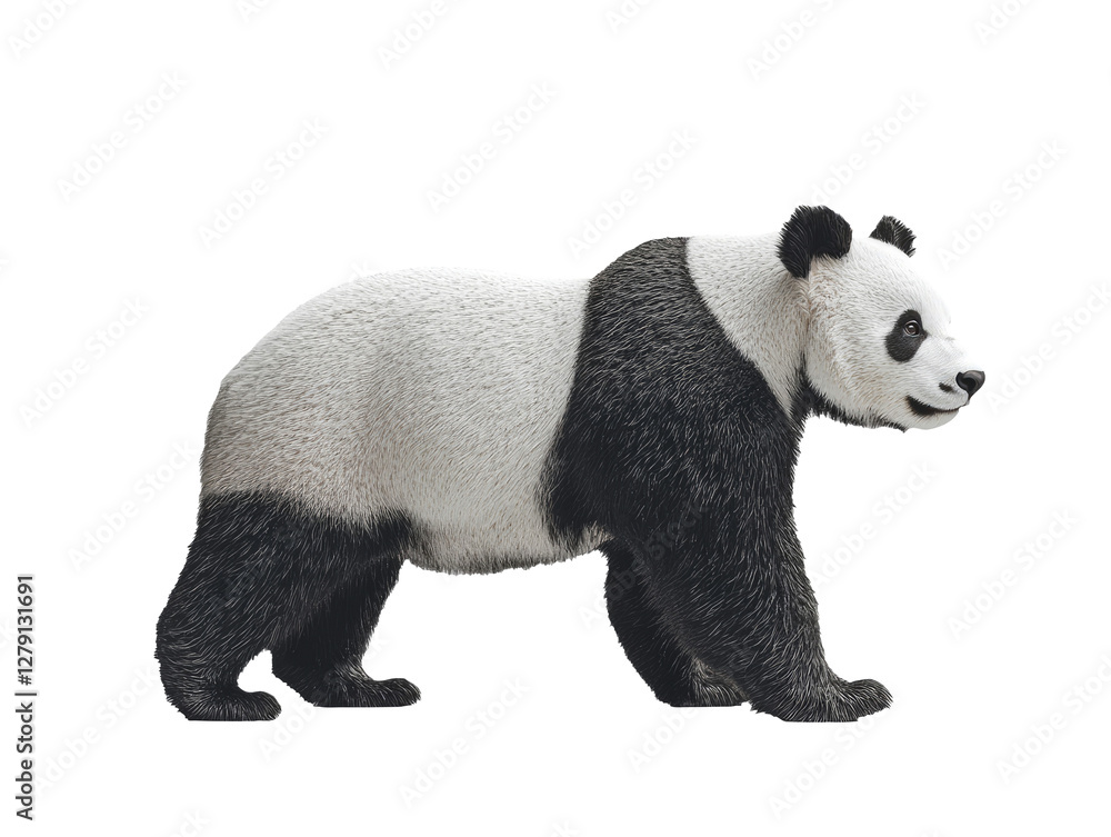 Fototapeta premium Giant Panda side view full body