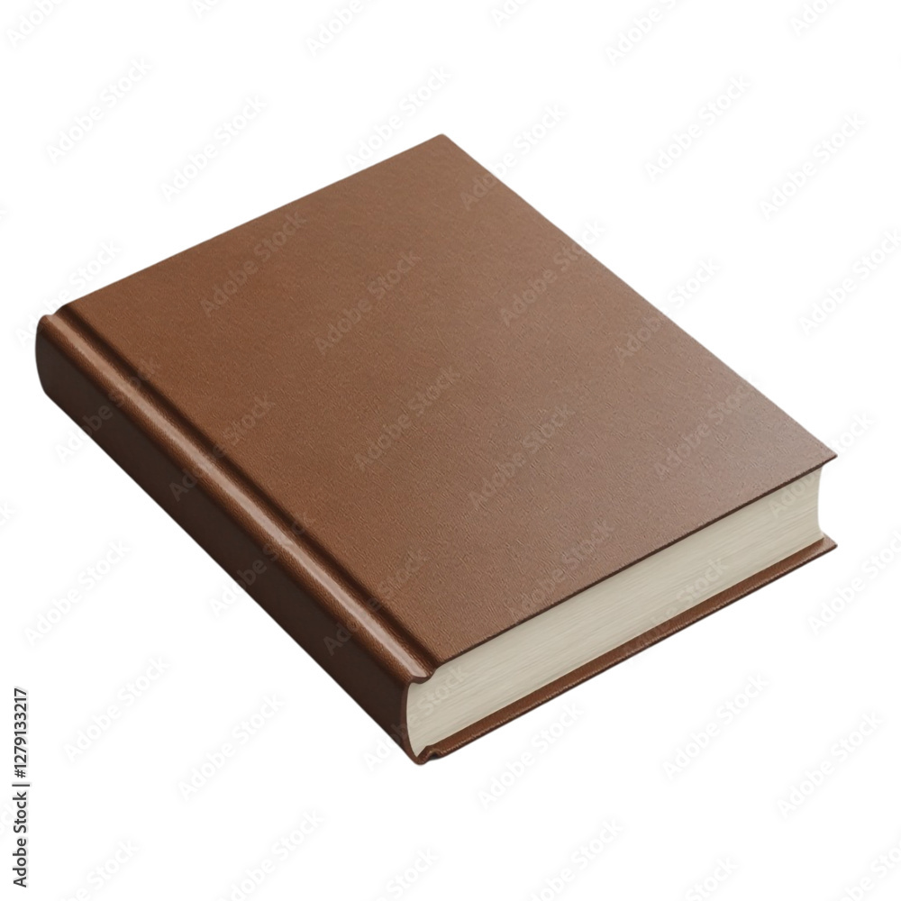 A brown book lies invitingly angled inviting exploration of knowledge and stories A brown book lies invitingly angled inviting exploration of knowledge and stories