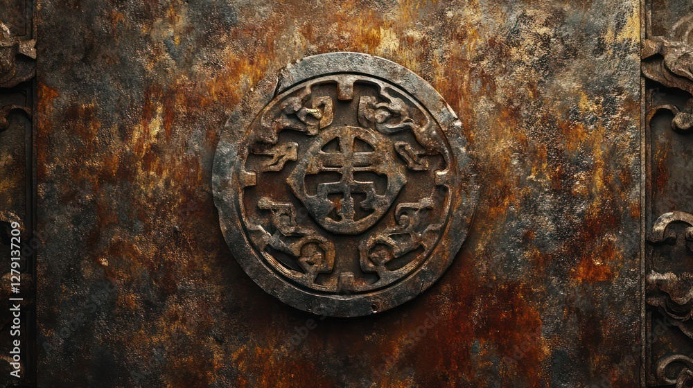 Abstract Chinese Characters Engraving, Traditional carvings Chinese Style background