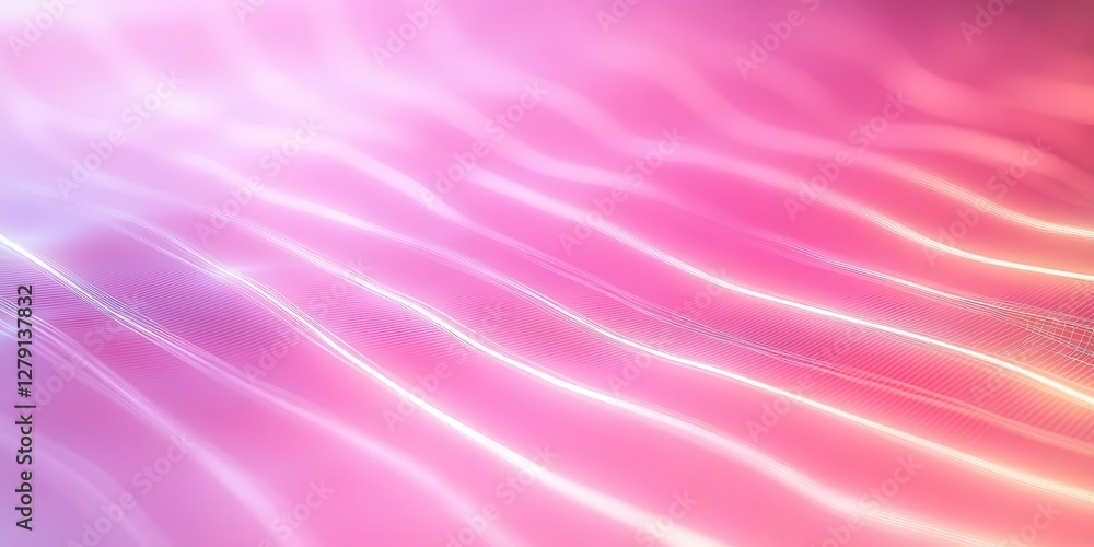 Fototapeta premium Neon wireframe 3D grid pattern, sci-fi technology background with deep perspective and futuristic design elements.