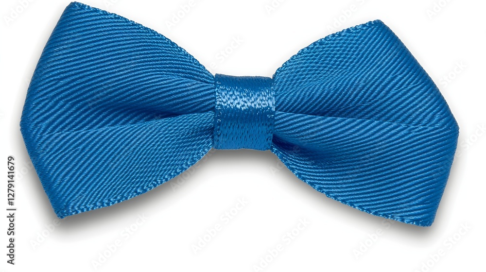 Shiny Blue Bow Tie Isolated on White Background Formal Style Accessory Shiny Blue Bow Tie Isolated on White Background Formal Style Accessory