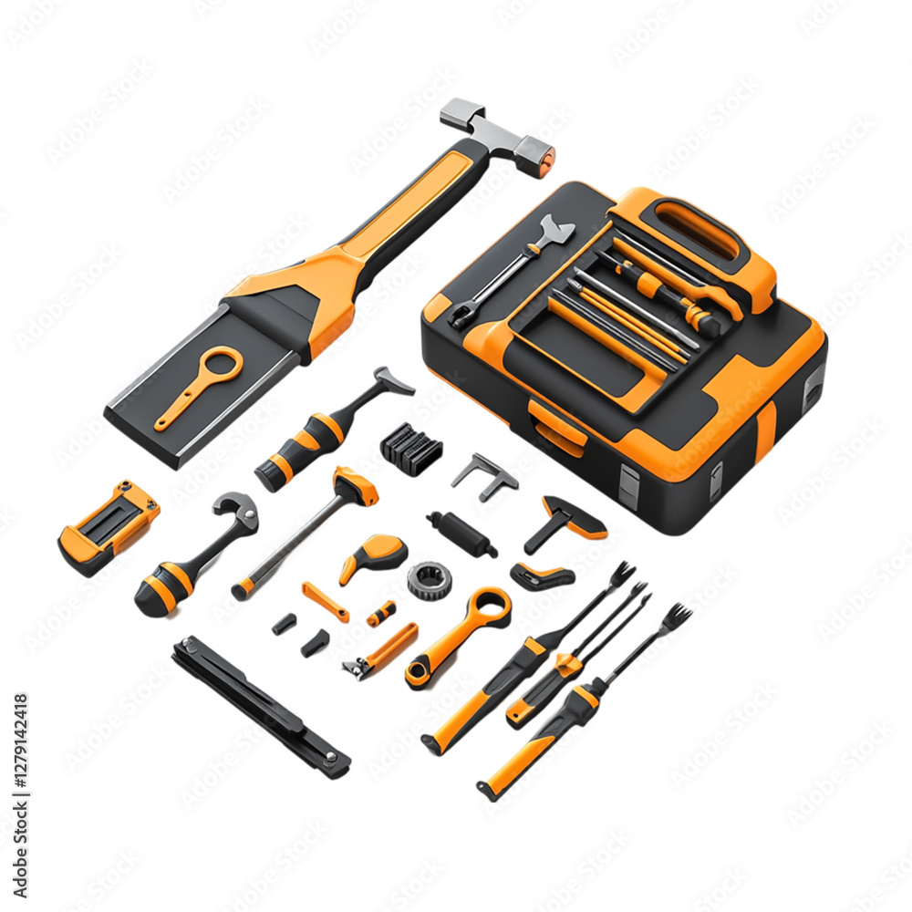 set of tools for construction On White Background set of tools for construction On White Background