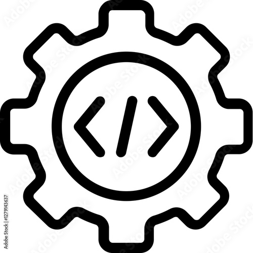 Gear vector thin line icon