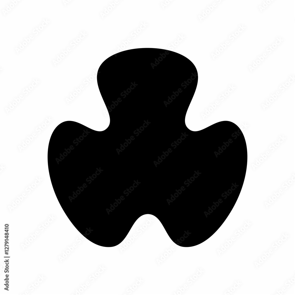 Fototapeta premium Rhino paw print silhouette. Vector image