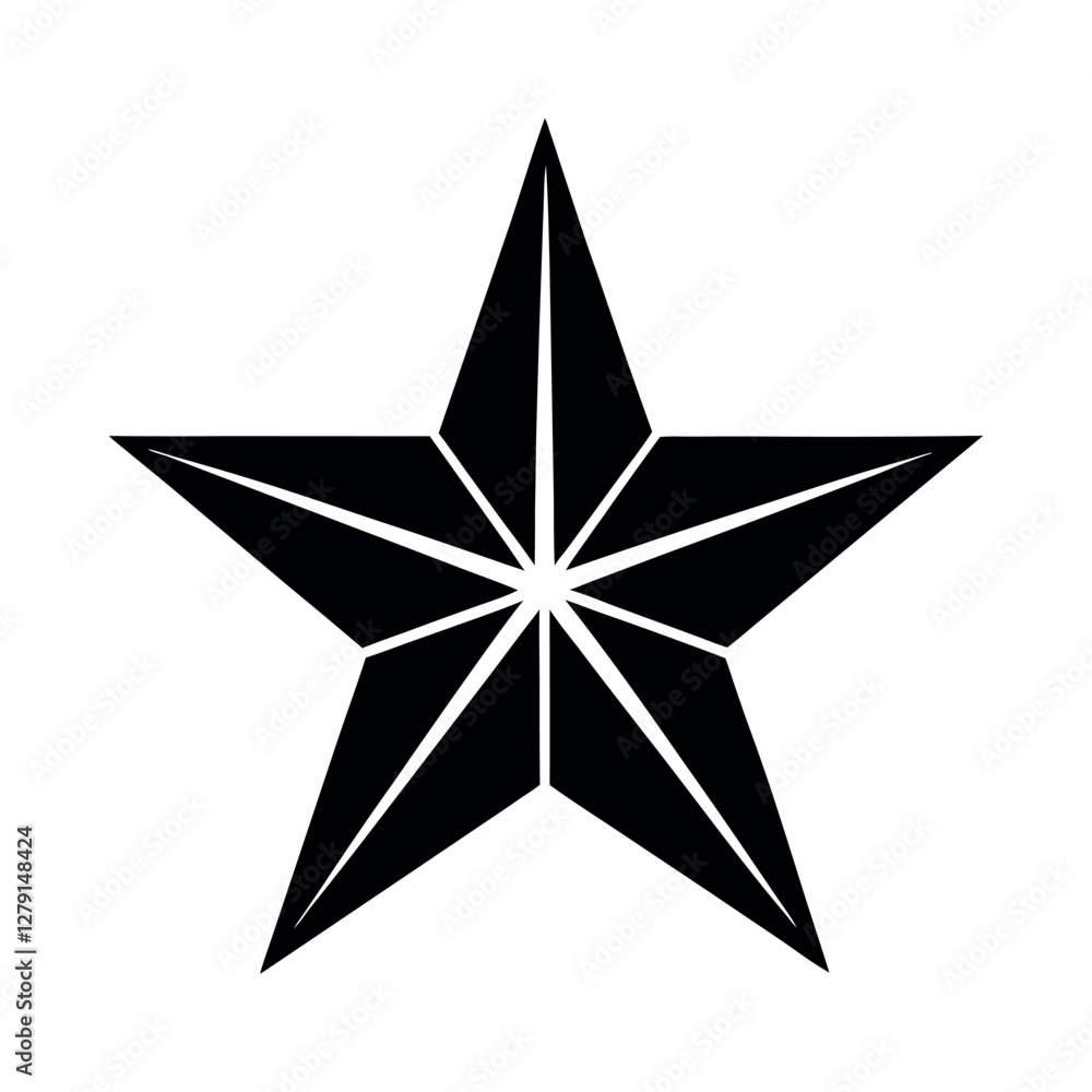 Obraz premium silver star isolated on white