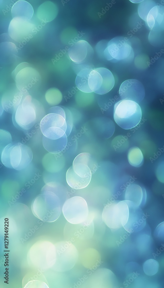 Abstract image depicts light teal and blue colored bokeh Abstract image depicts light teal and blue colored bokeh