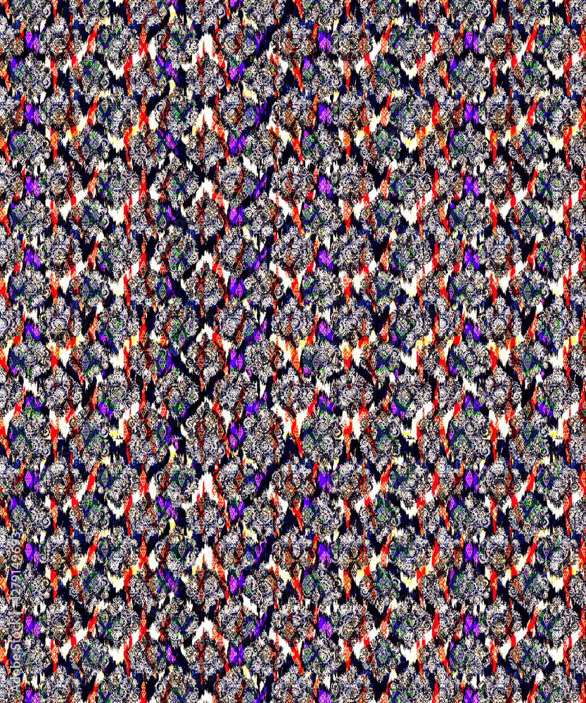 Fototapeta premium Seamless Pattern Illustrations for Designing in Unique and vibrant digital textile designs, crafted to bring elegance and sophistication to any fabric. Perfect for fashion, home decor