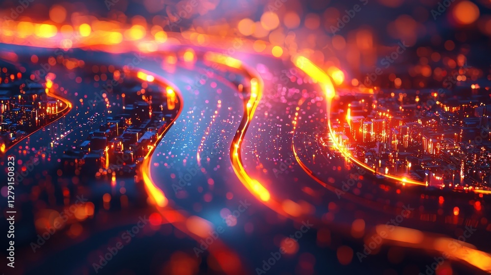 Abstract Cityscape: Night Lights and Urban Flow Abstract Cityscape: Night Lights and Urban Flow