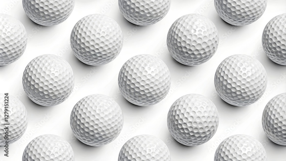 Golf Ball Pattern Repetitive Composition of White Golf Balls on White Background, Seamless Texture, Sport Concept Golf, Texture Golf Ball Pattern Repetitive Composition of White Golf Balls on White Background, Seamless Texture, Sport Concept Golf, Texture