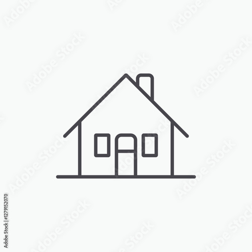 House Line Icon. Editable Stroke.