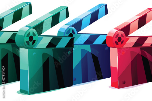 Vibrant, 3D abstract shapes in bright, clashing colors forming a dynamic, energetic composition.