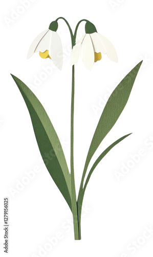 Wallpaper Mural PNG Snowdrop flower illustration white paper. Torontodigital.ca