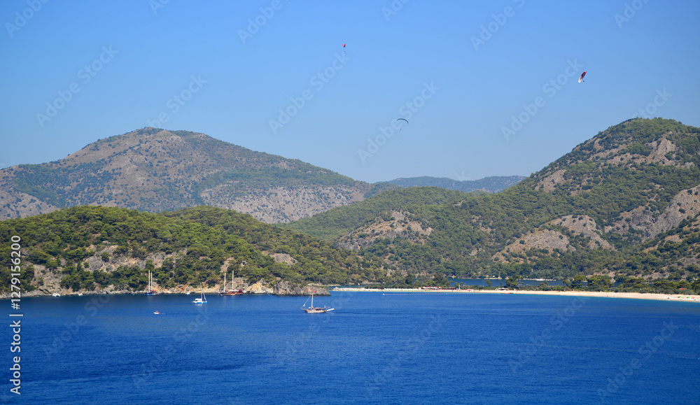 Obraz premium A view from Oludeniz in Fethiye, Turkey.
