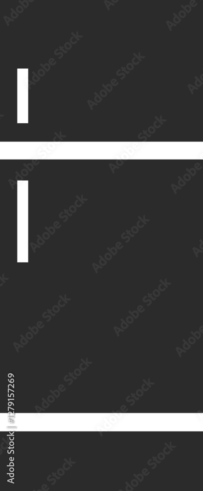 Double door modern fridge refrigerator, icon in dark grey and clear background, editable vector illustration