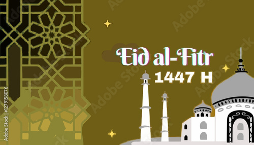 Arabic Typography Eid Mubarak Eid Al-Adha Eid Saeed , Eid Al-Fitr text Calligraphy ,