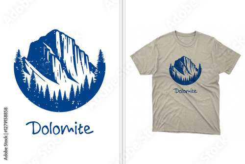 Принти на полотні dolomite italy vector t-shirt design image graphic, landscape and nature t-shirt