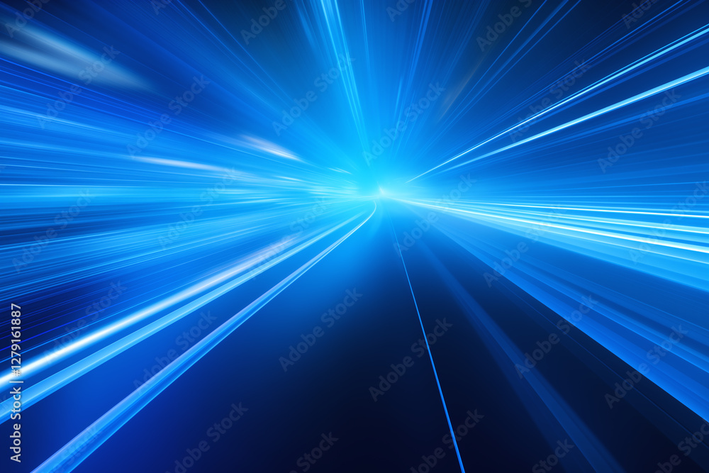 High speed digital streaks create vibrant blue abstract background, evoking sense of motion and energy. Perfect for technology and futuristic themes