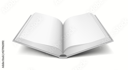 Realistic 3D mockup of a book with blank pages, perfect for displaying custom designs and layouts.