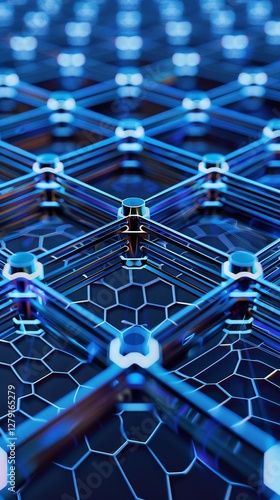 Circuit board blue technology background. abstract technology illustration Circuit board on dark blue background.High-tech circuit board connection system concept.