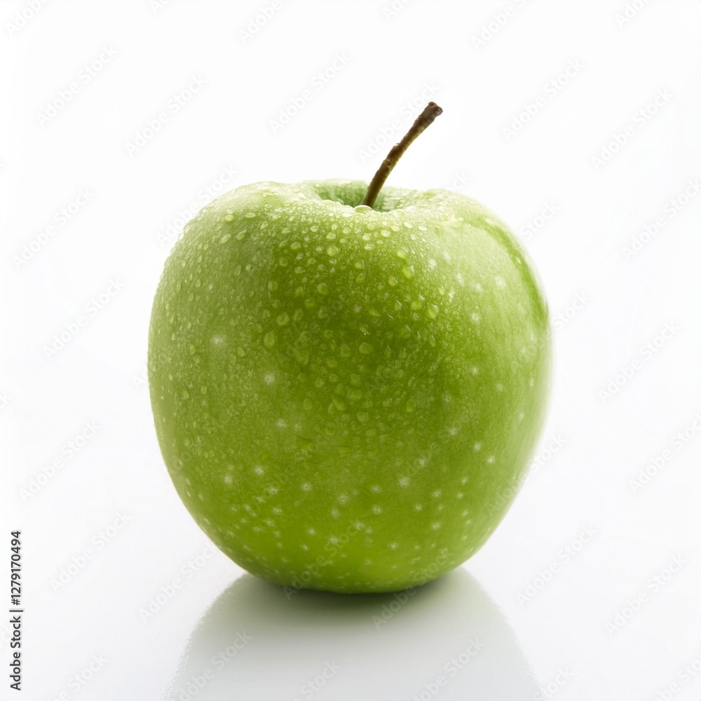 Fresh Green Apple Isolated on White Background for Healthy Lifestyle Concept Fresh Green Apple Isolated on White Background for Healthy Lifestyle Concept
