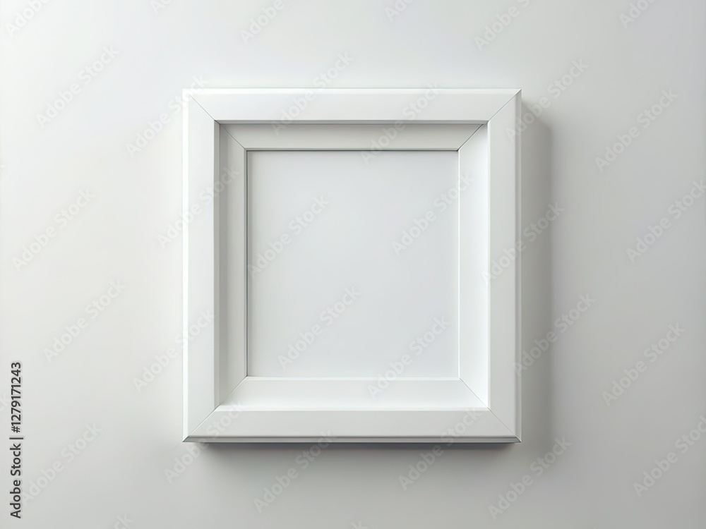 Empty White Picture Frame 3D Rendering - Minimalist AI Photo Empty White Picture Frame 3D Rendering - Minimalist AI Photo