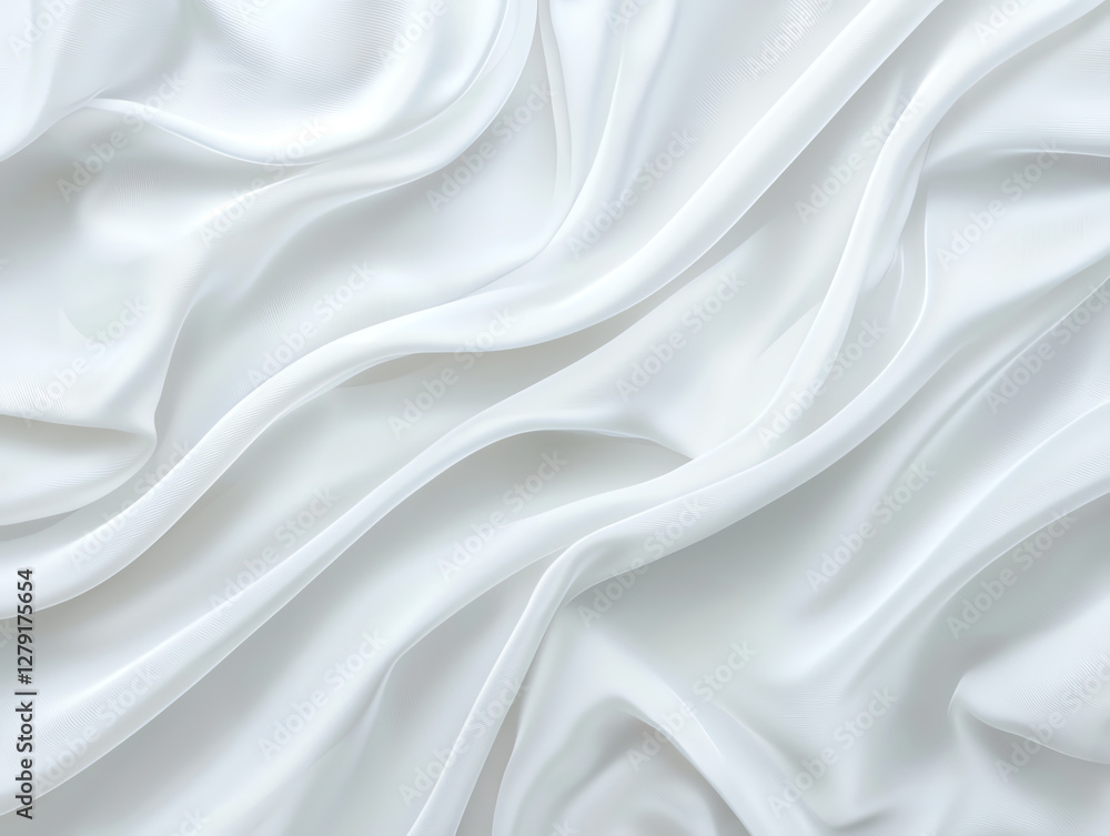 Soft white fabric with elegant folds and smooth texture, perfect for various design projects Soft white fabric with elegant folds and smooth texture, perfect for various design projects