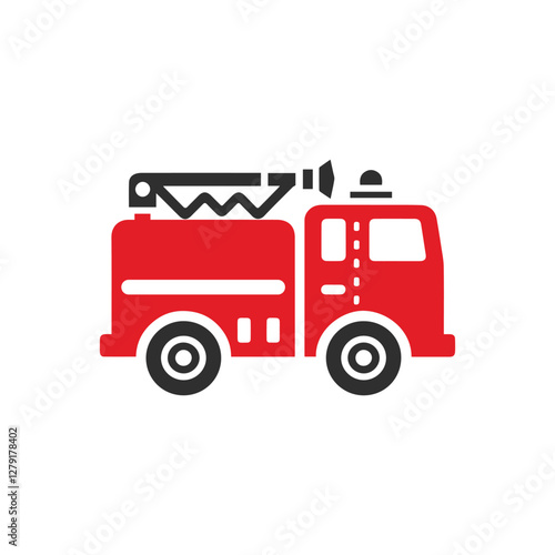 Wallpaper Mural fire truck icon, red car isolated on transparent Torontodigital.ca