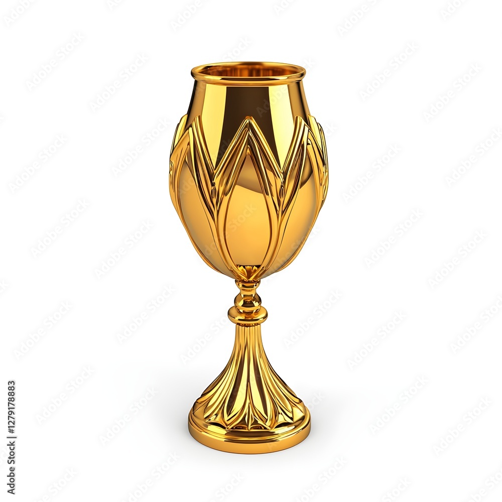 A gold cup with a gold stem A gold cup with a gold stem