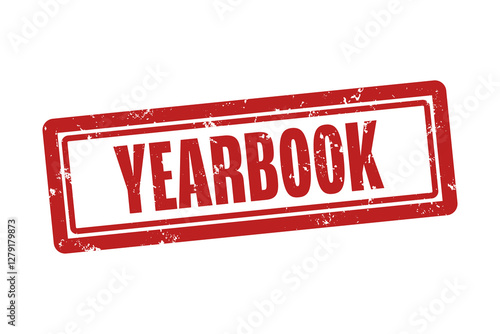 Quadro em tela Yearbook. A red stamp isolated on white background.