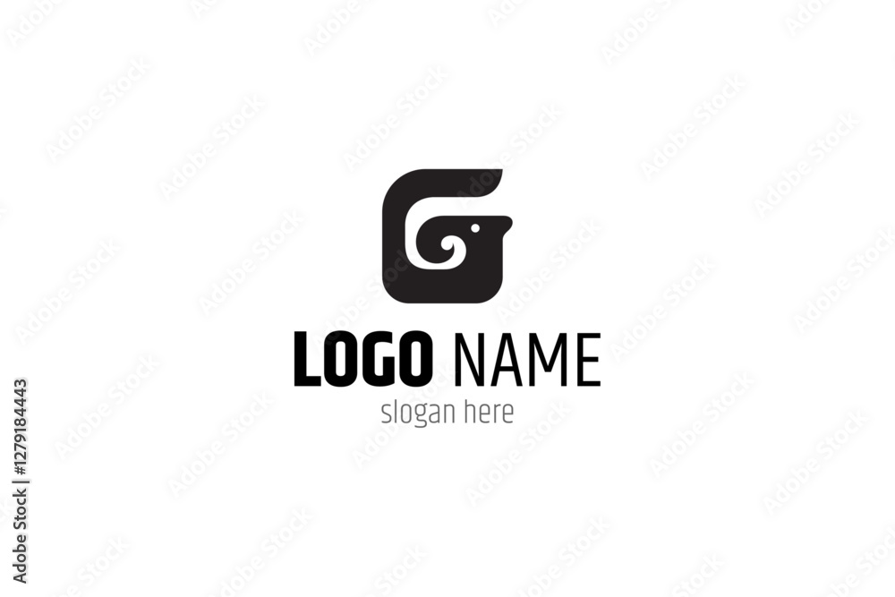 G letter logo with goat combination in flat design style G letter logo with goat combination in flat design style