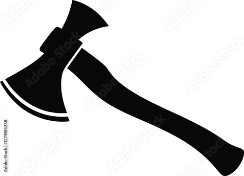 A Wood axe silhouette vector illustration on white background. axe logo