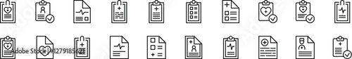 Doctor Prescription Pack of Thin Icons. Editable Stroke. Perfect for Web Sites, Books, Cards, Apps
