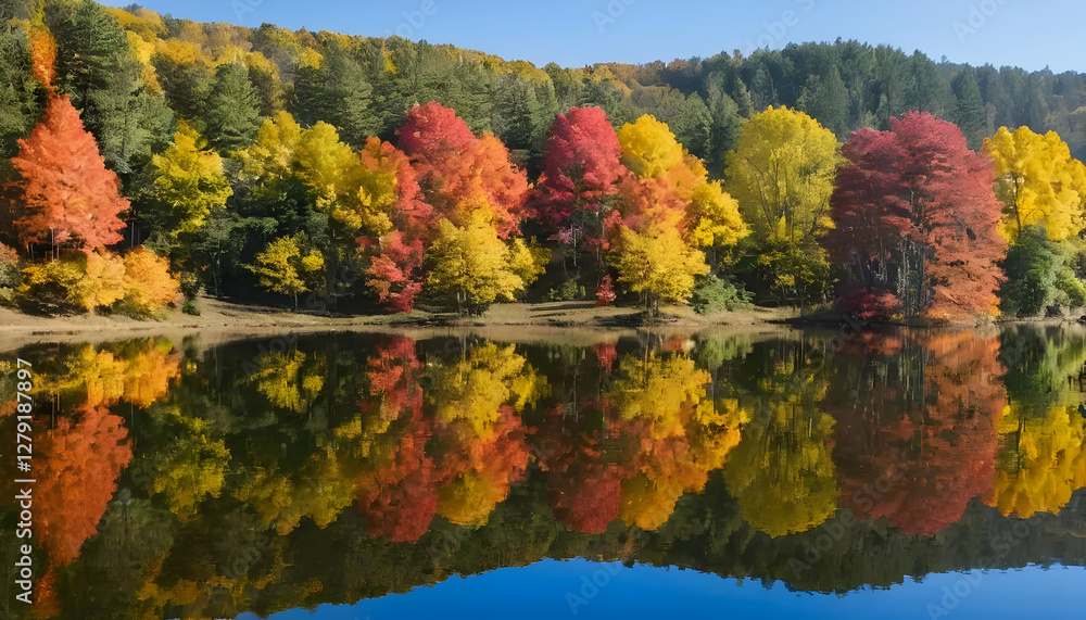 Autumn Colors Reflecting on a Calm Lake Autumn Colors Reflecting on a Calm Lake
